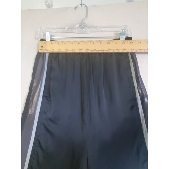 Ilaria Nistri Wide Leg Pants Size 26 Black Silk Trim Drop Crotch Edgy Grunge - Picture 3 of 12